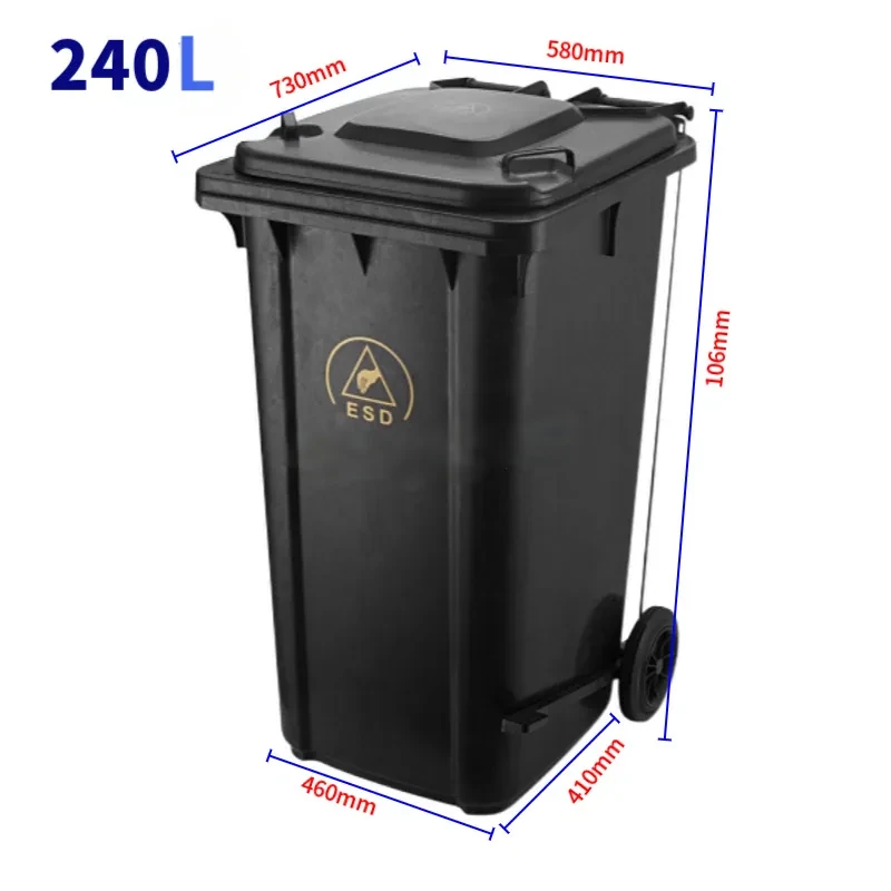 Recipient ESD pentru deșeuri, 240 l, cu capac